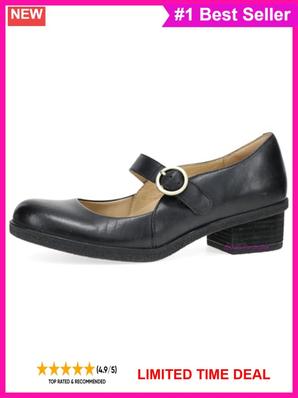 Dansko Deirdra Mary Jane Leather Flats Memory Foam Arch Support Buckle